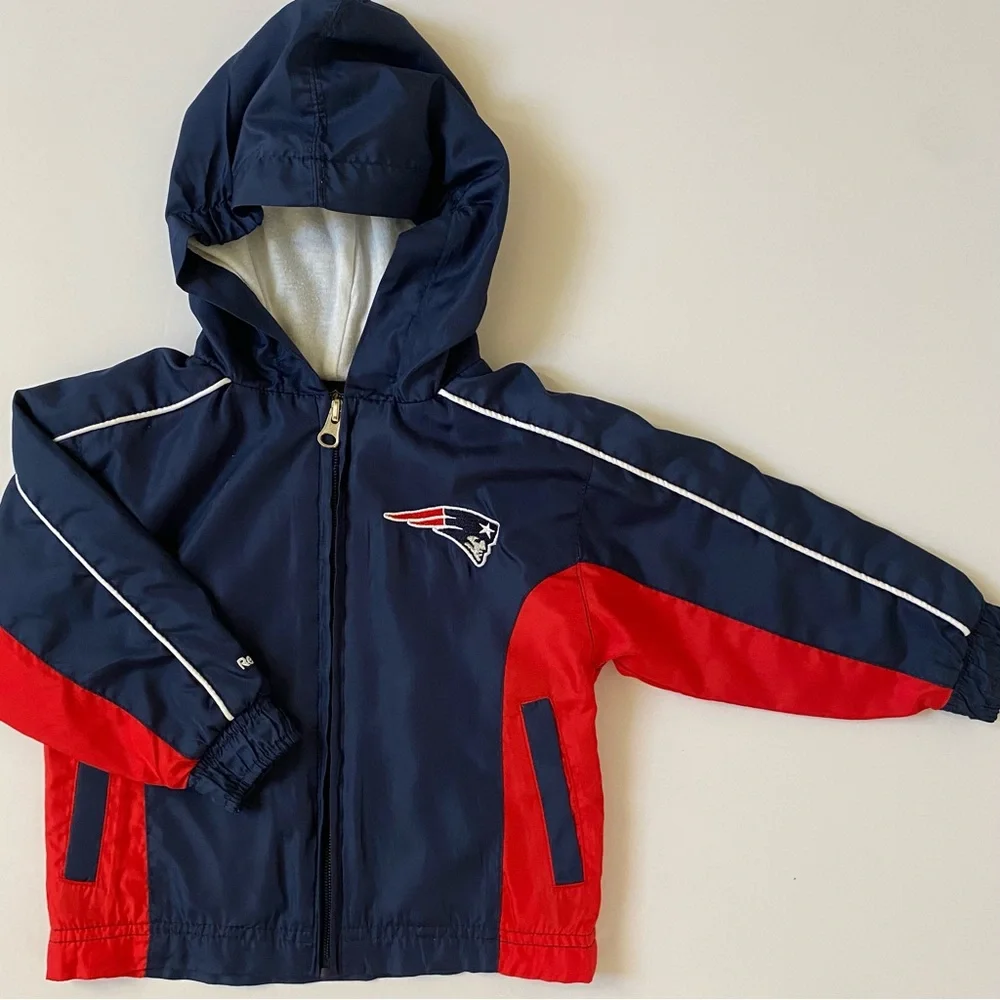 New England Patriots Jacket Size 2T Reebok 24 Months Lined Full Zip Football EUC